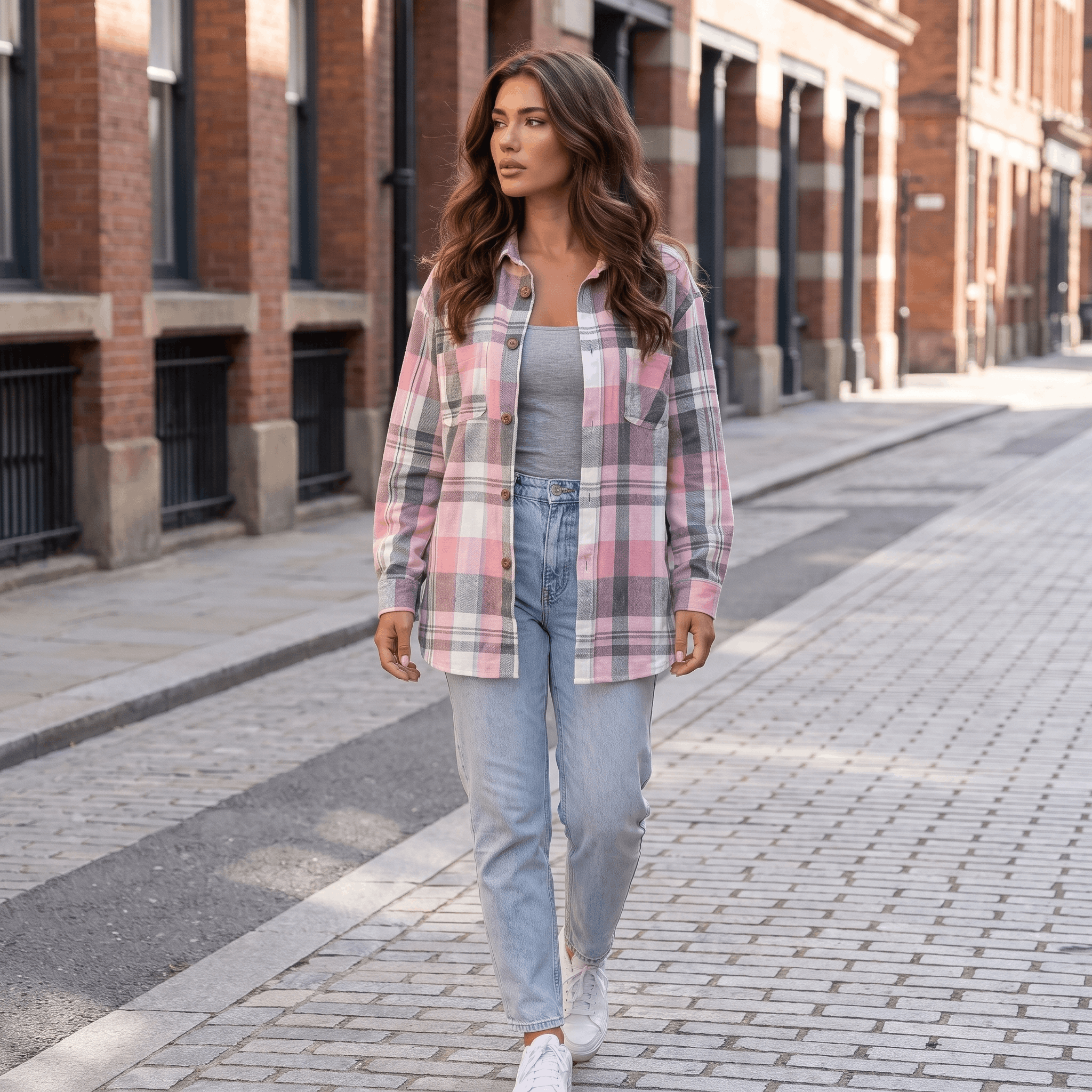 Elodie Plaid Shacket – Women's Brushed Flannel Jacket
