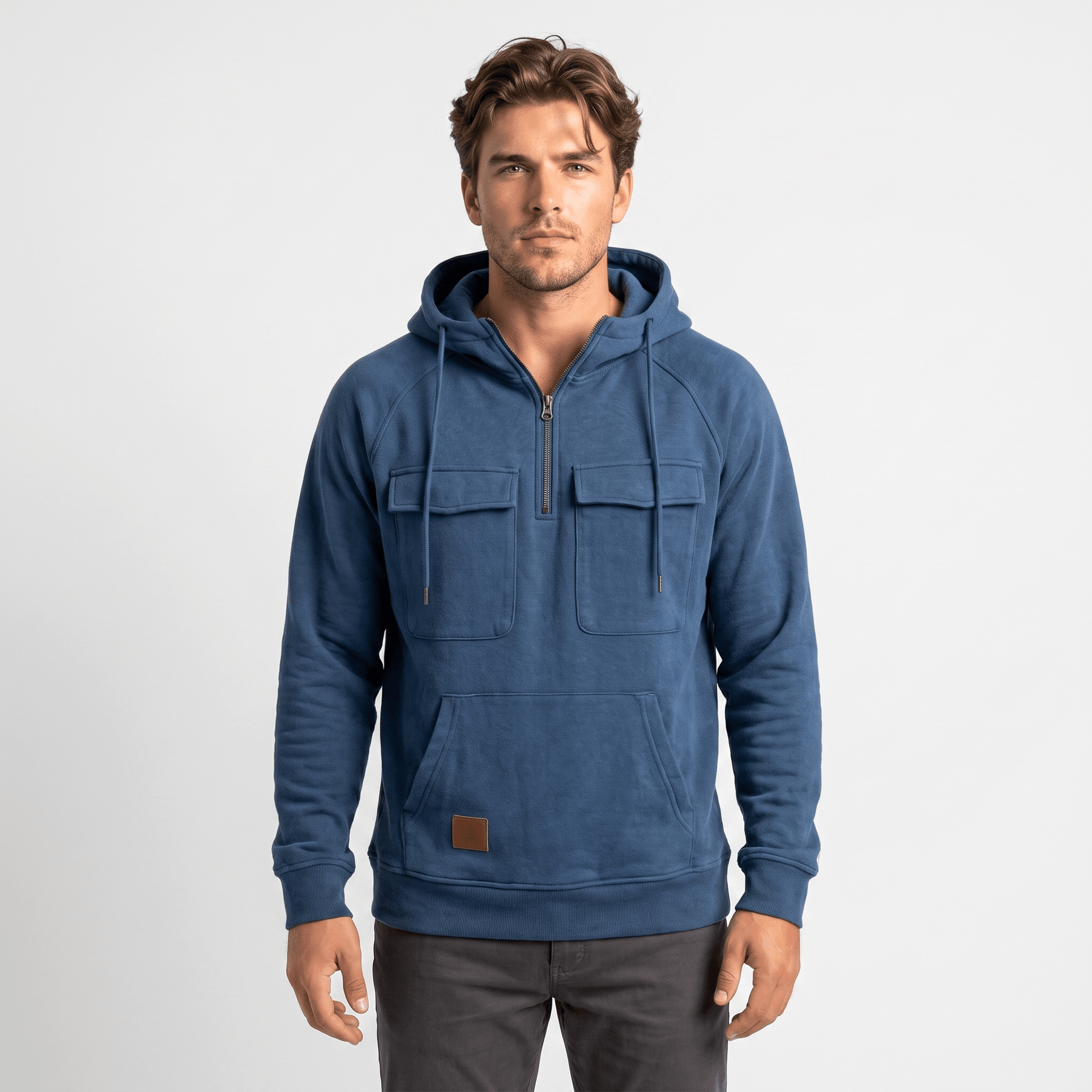 Jerico Utility Half-Zip Hoodie – Heavyweight Cargo Pullover