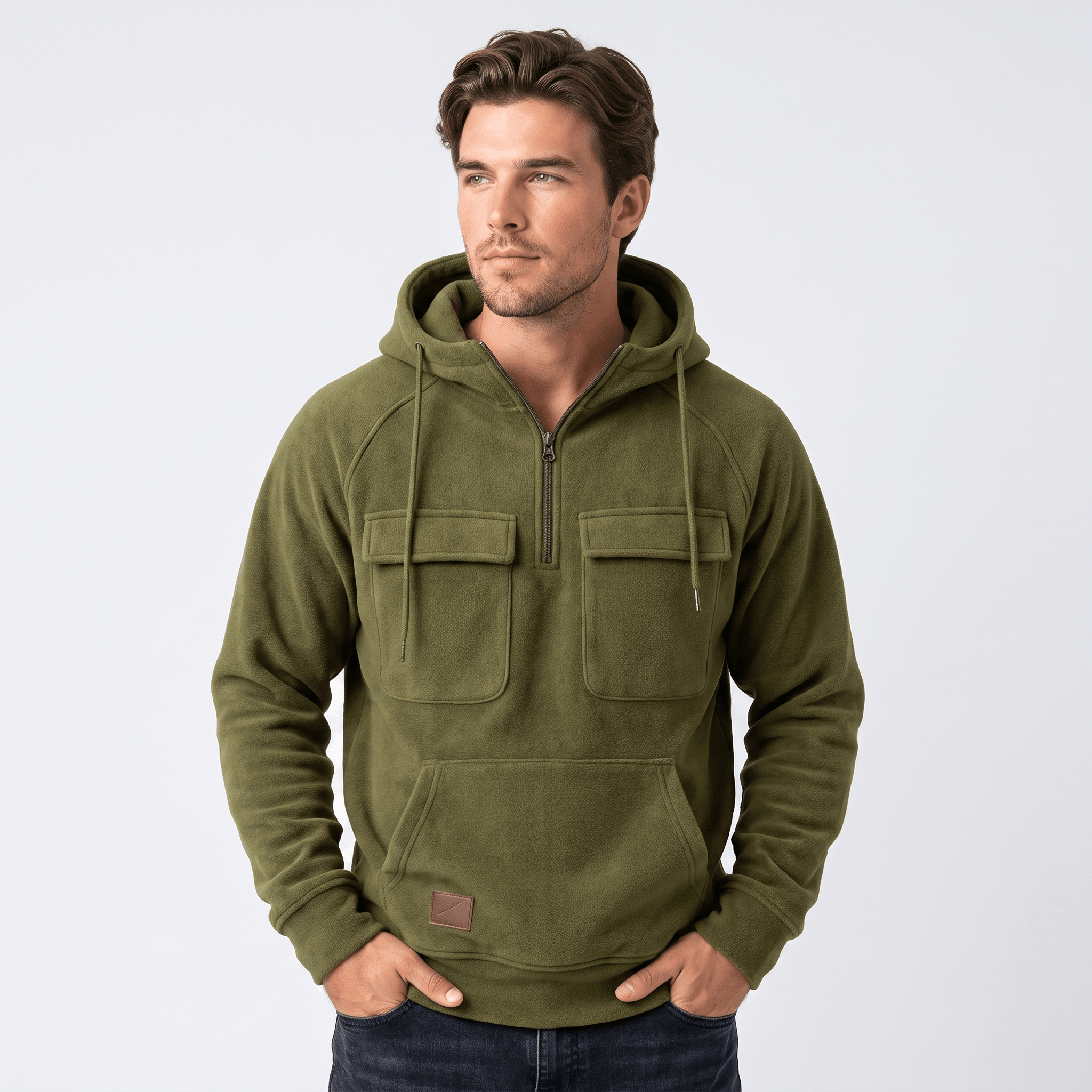 Jerico Utility Half-Zip Hoodie – Heavyweight Cargo Pullover