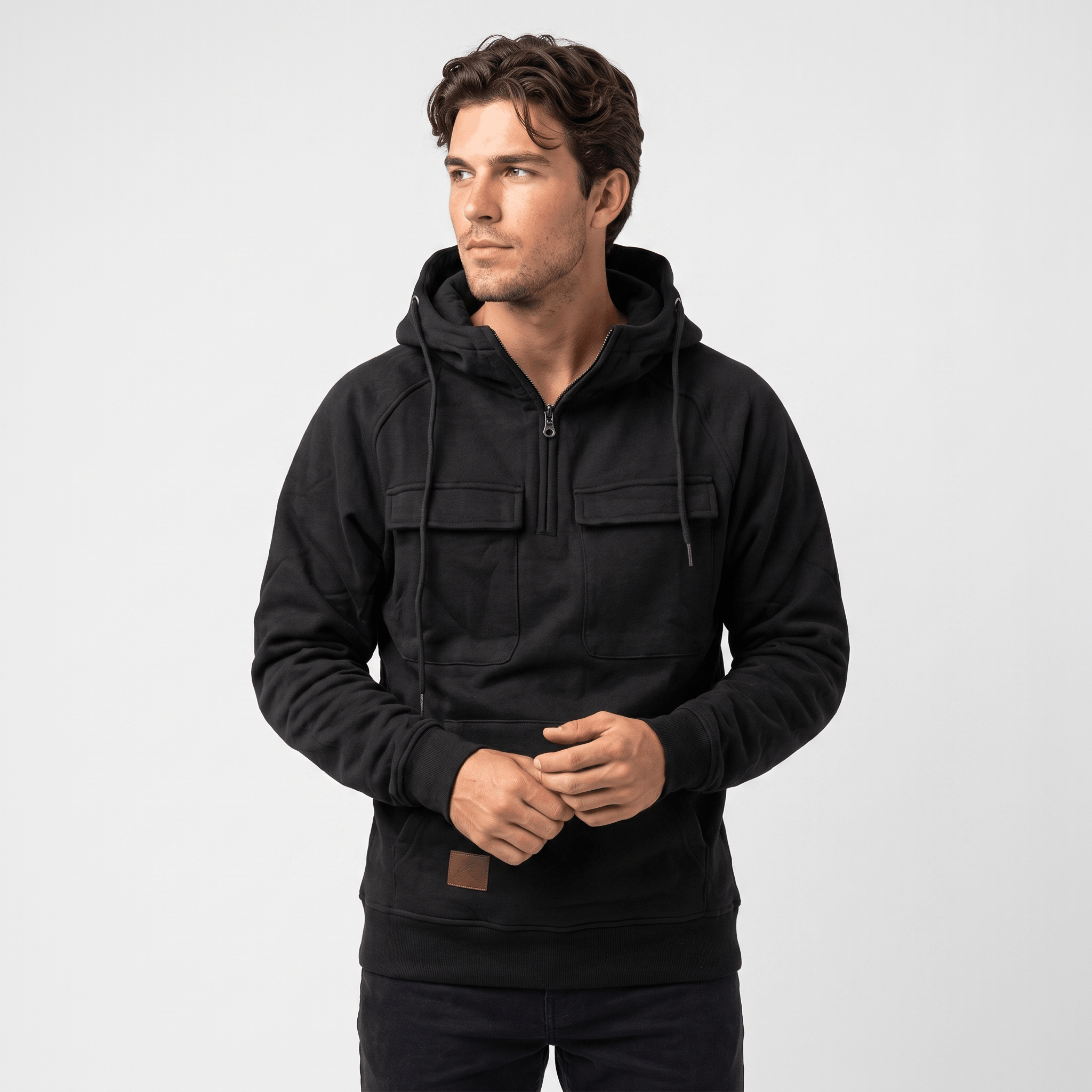 Jerico Utility Half-Zip Hoodie – Heavyweight Cargo Pullover