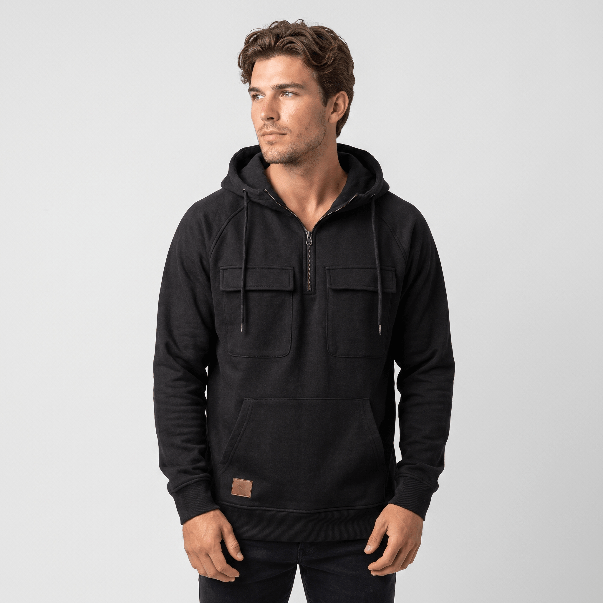 Jerico Utility Half-Zip Hoodie – Heavyweight Cargo Pullover