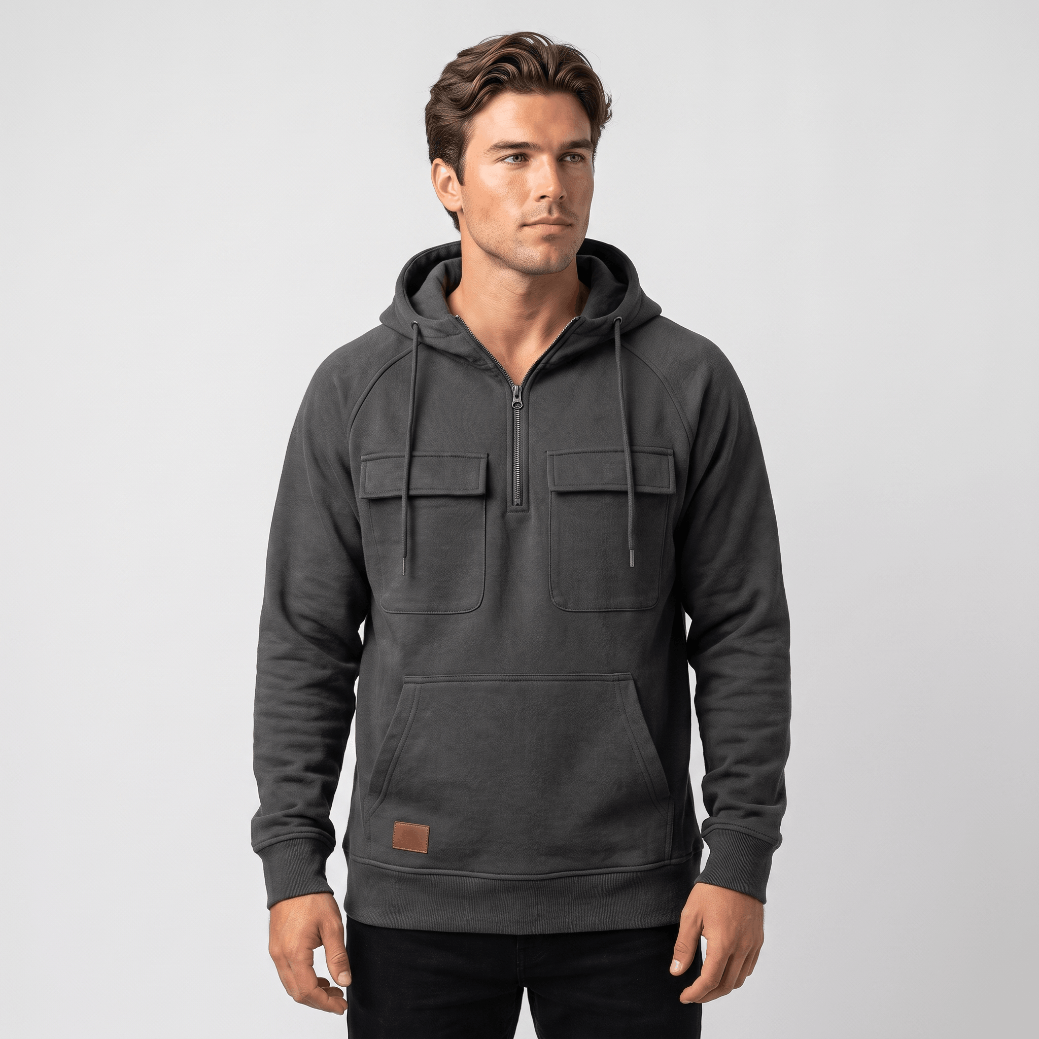 Jerico Utility Half-Zip Hoodie – Heavyweight Cargo Pullover