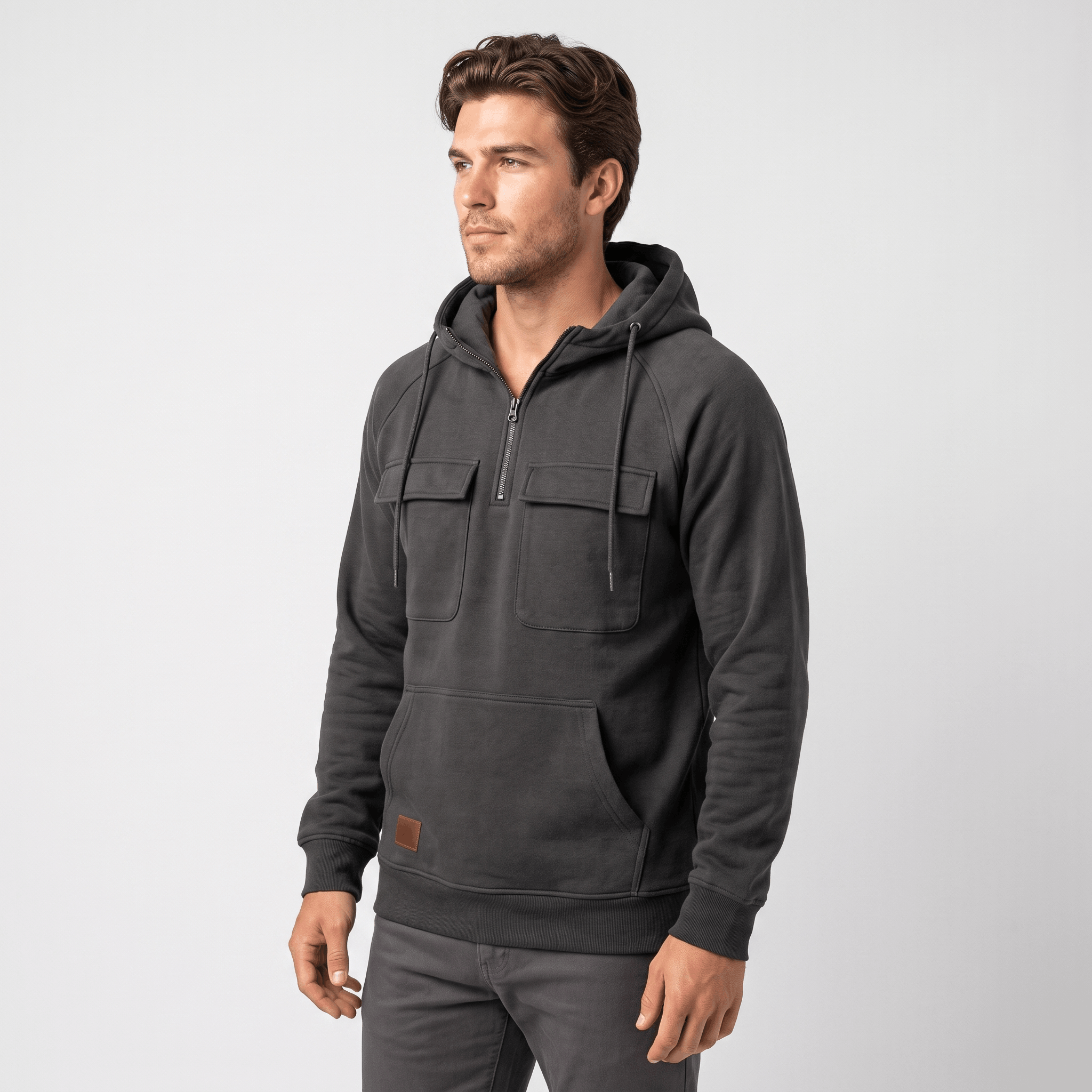 Jerico Utility Half-Zip Hoodie – Heavyweight Cargo Pullover