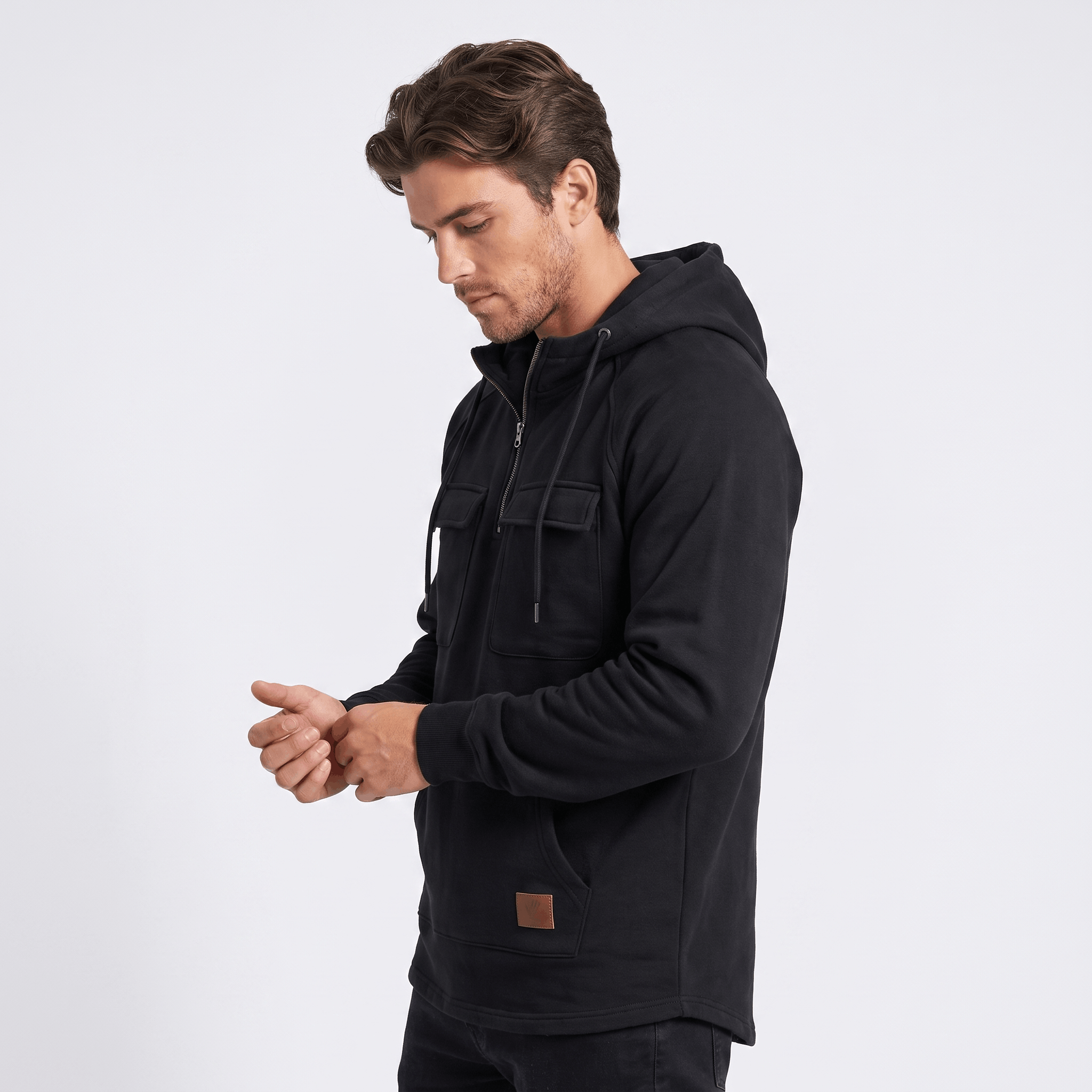 Jerico Utility Half-Zip Hoodie – Heavyweight Cargo Pullover