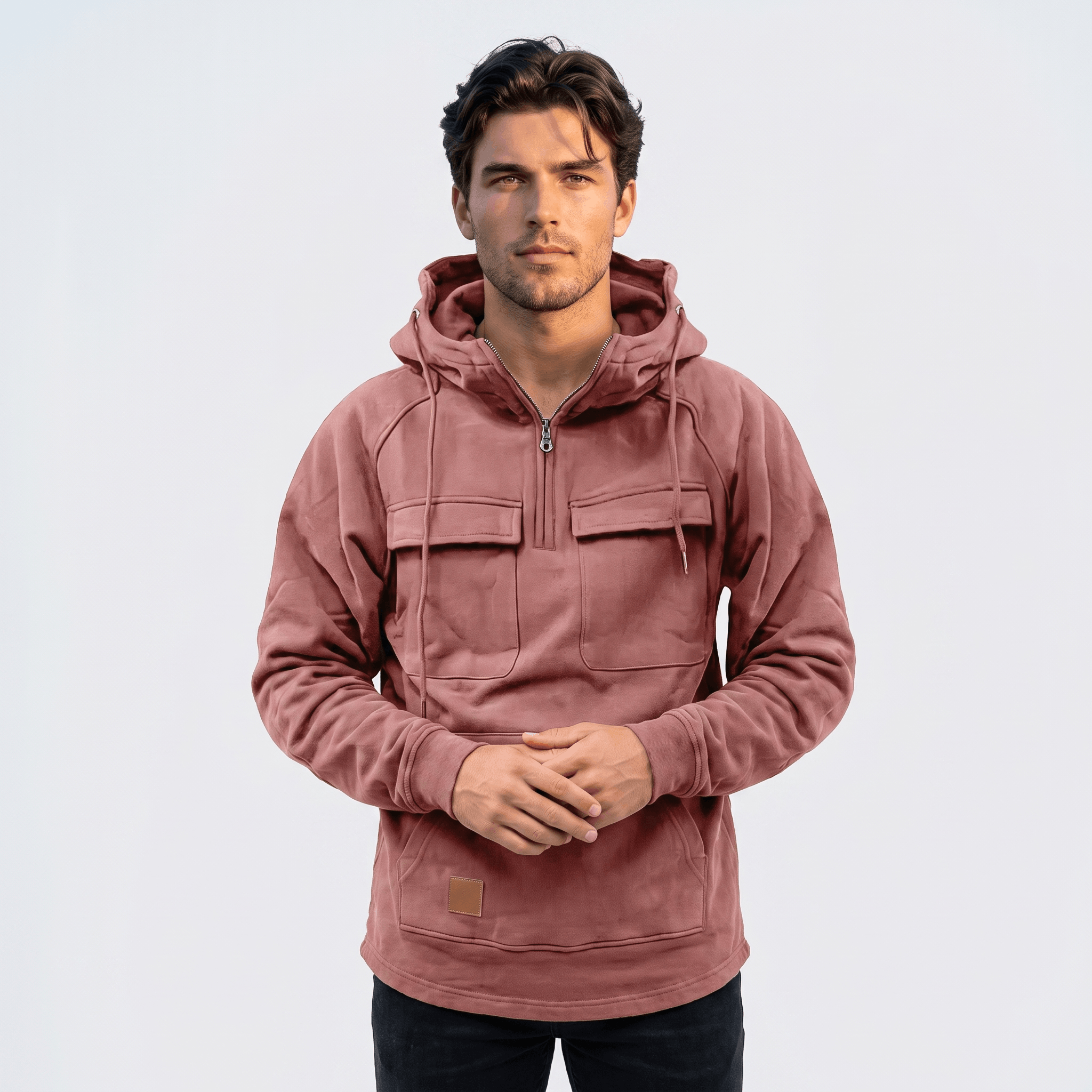 Jerico Utility Half-Zip Hoodie – Heavyweight Cargo Pullover