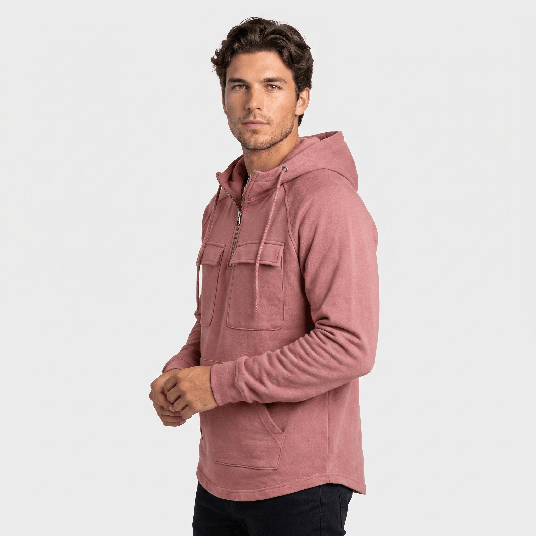 Jerico Utility Half-Zip Hoodie – Heavyweight Cargo Pullover