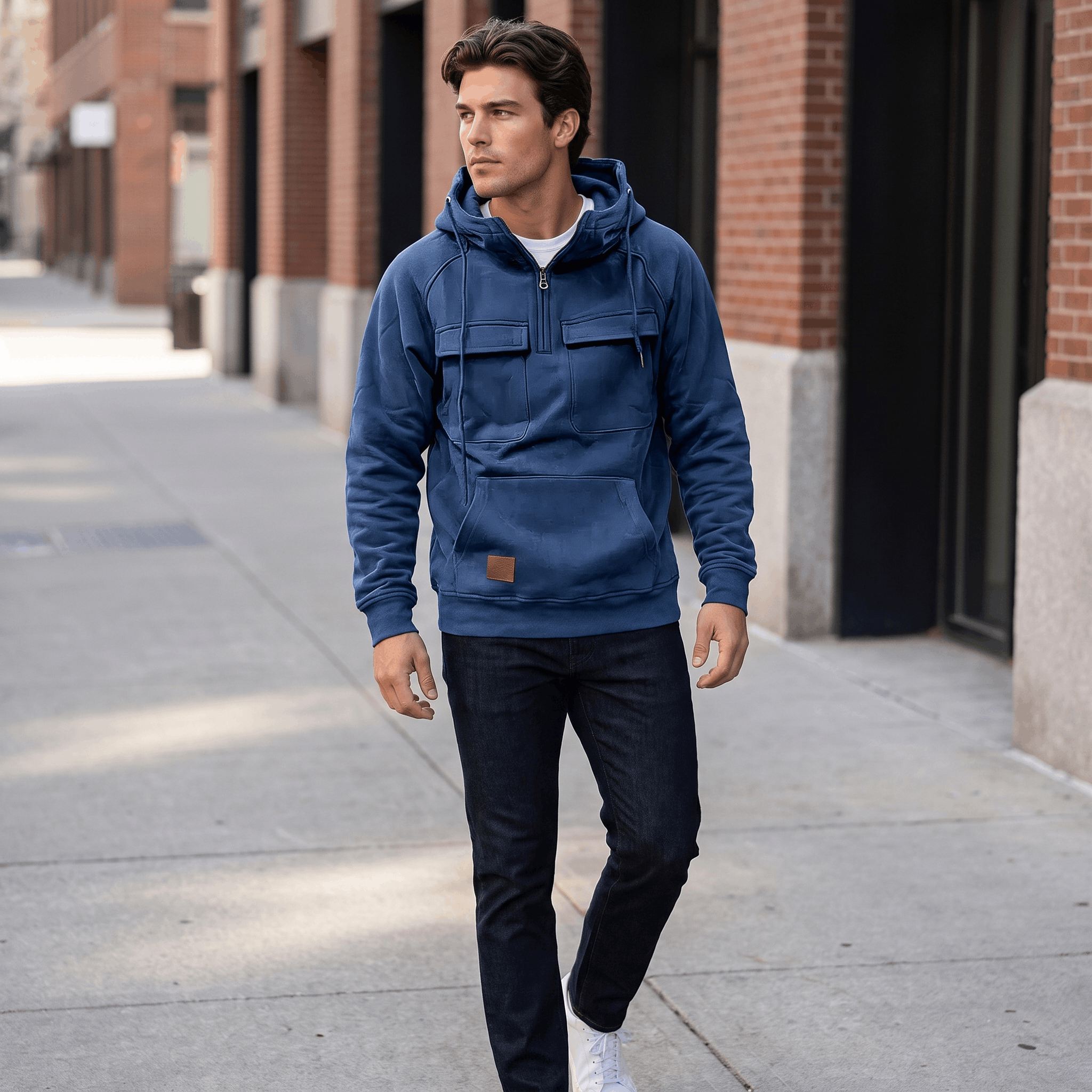 Jerico Utility Half-Zip Hoodie – Heavyweight Cargo Pullover