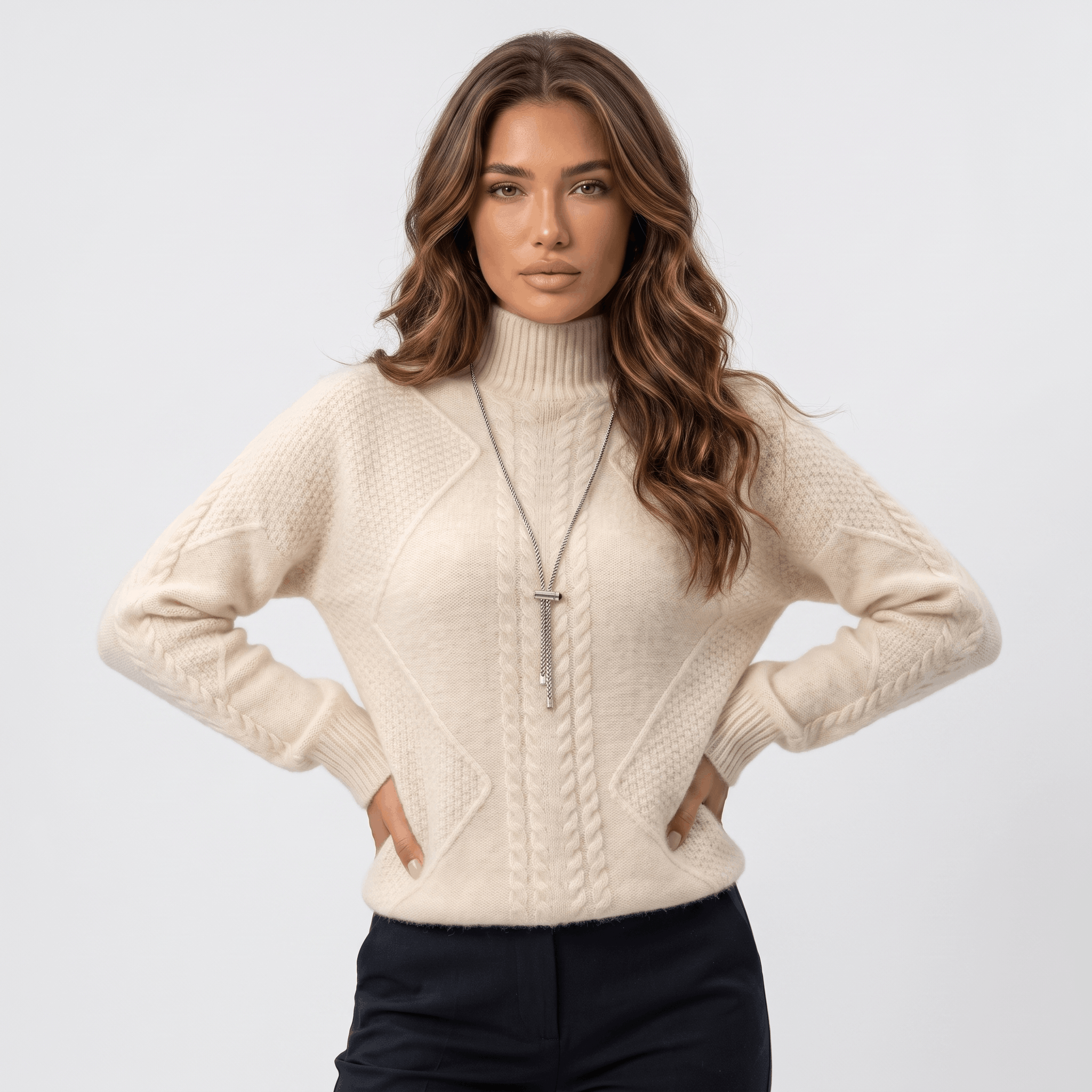Elliot Cable Knit Turtleneck Sweater – Soft Warm Pullover