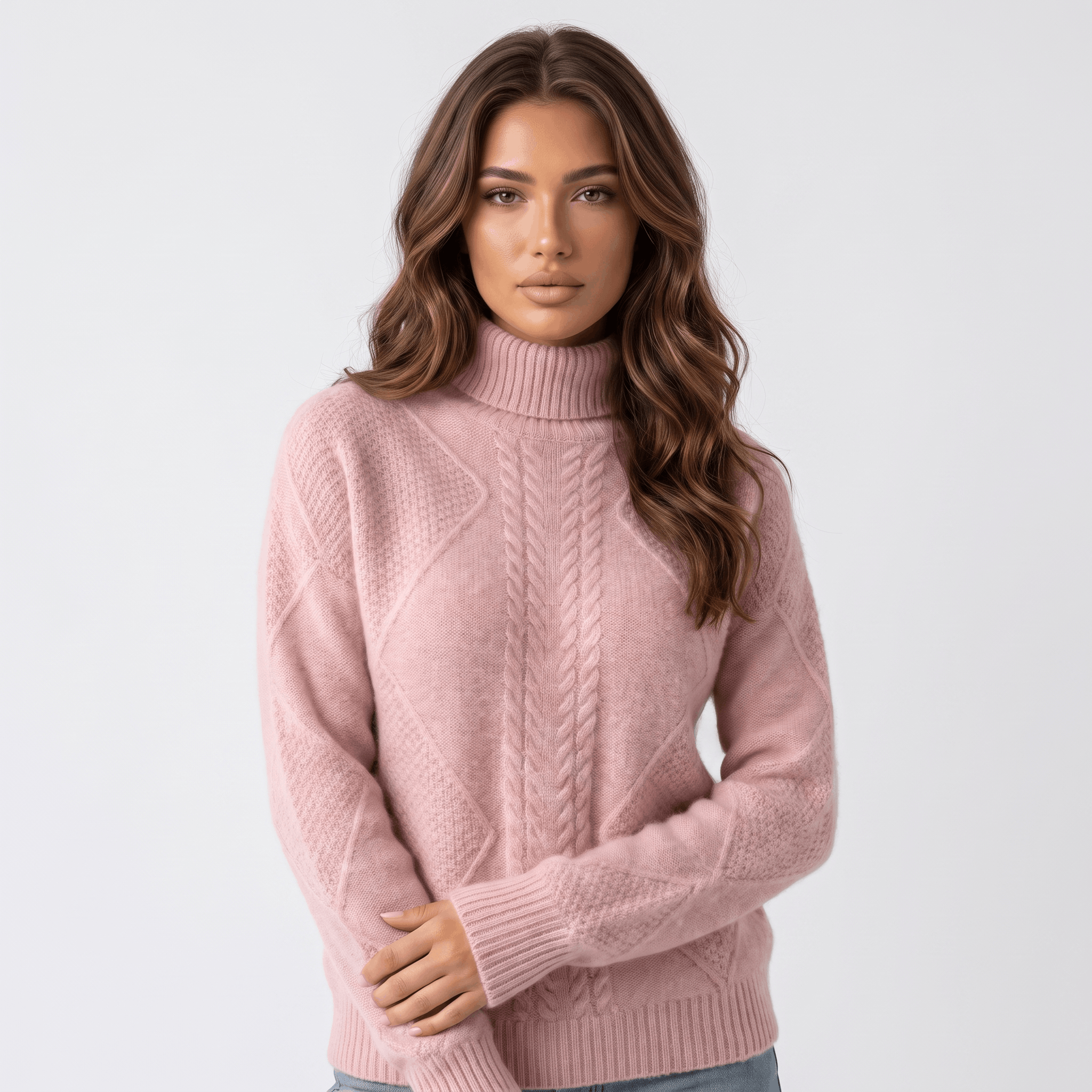 Elliot Cable Knit Turtleneck Sweater – Soft Warm Pullover