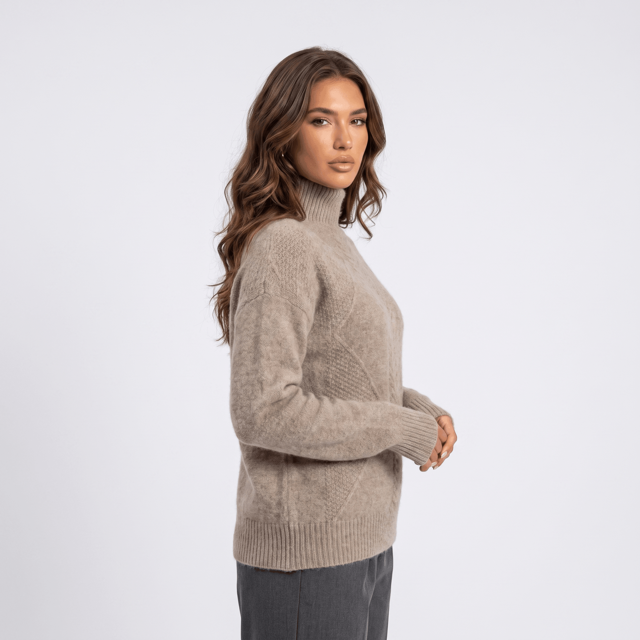 Elliot Cable Knit Turtleneck Sweater – Soft Warm Pullover