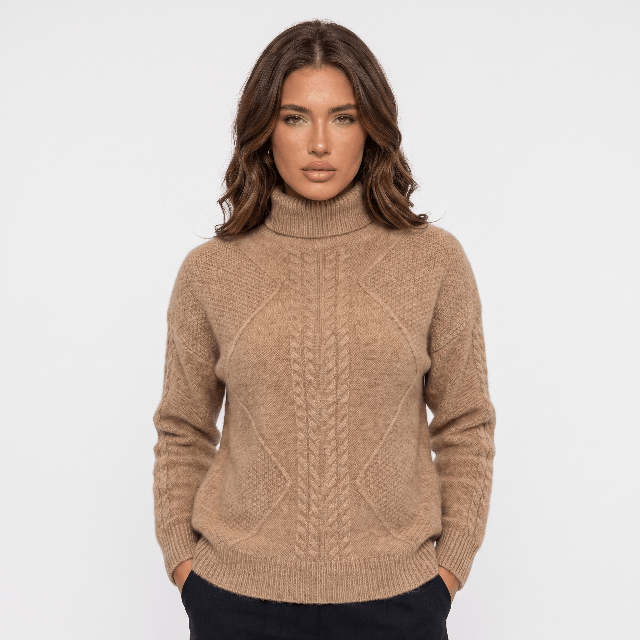 Elliot Cable Knit Turtleneck Sweater – Soft Warm Pullover