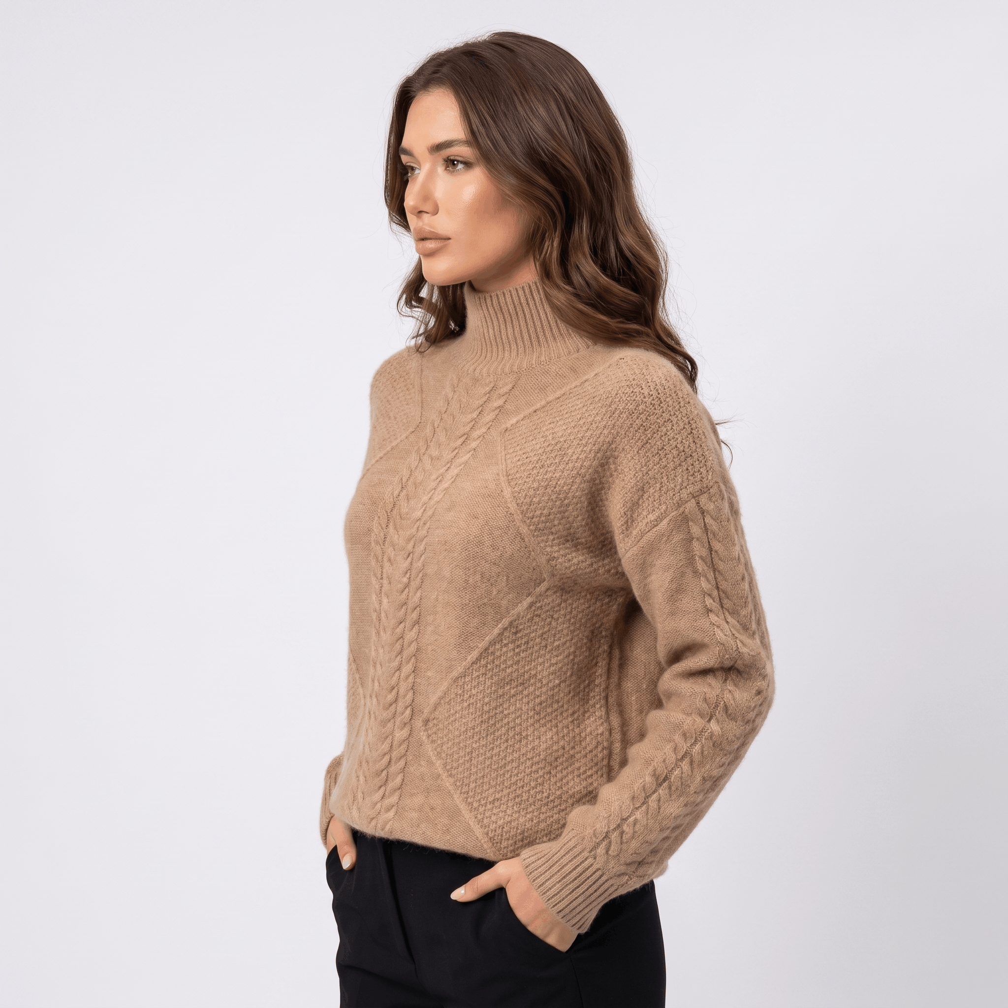 Elliot Cable Knit Turtleneck Sweater – Soft Warm Pullover