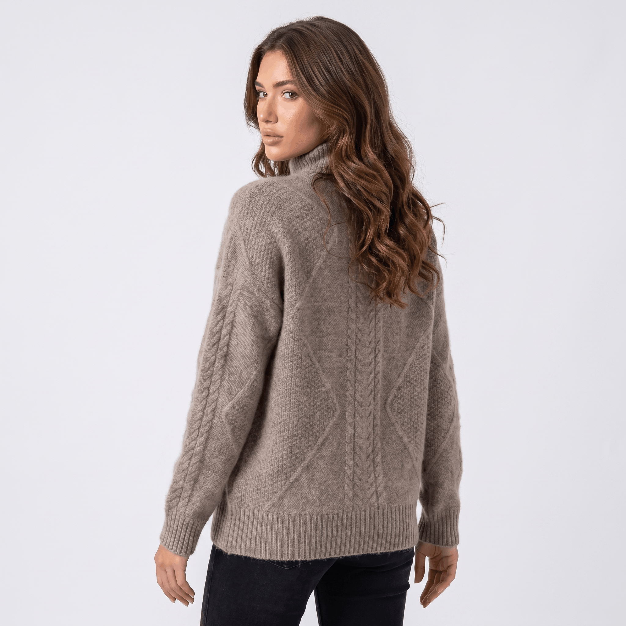 Elliot Cable Knit Turtleneck Sweater – Soft Warm Pullover