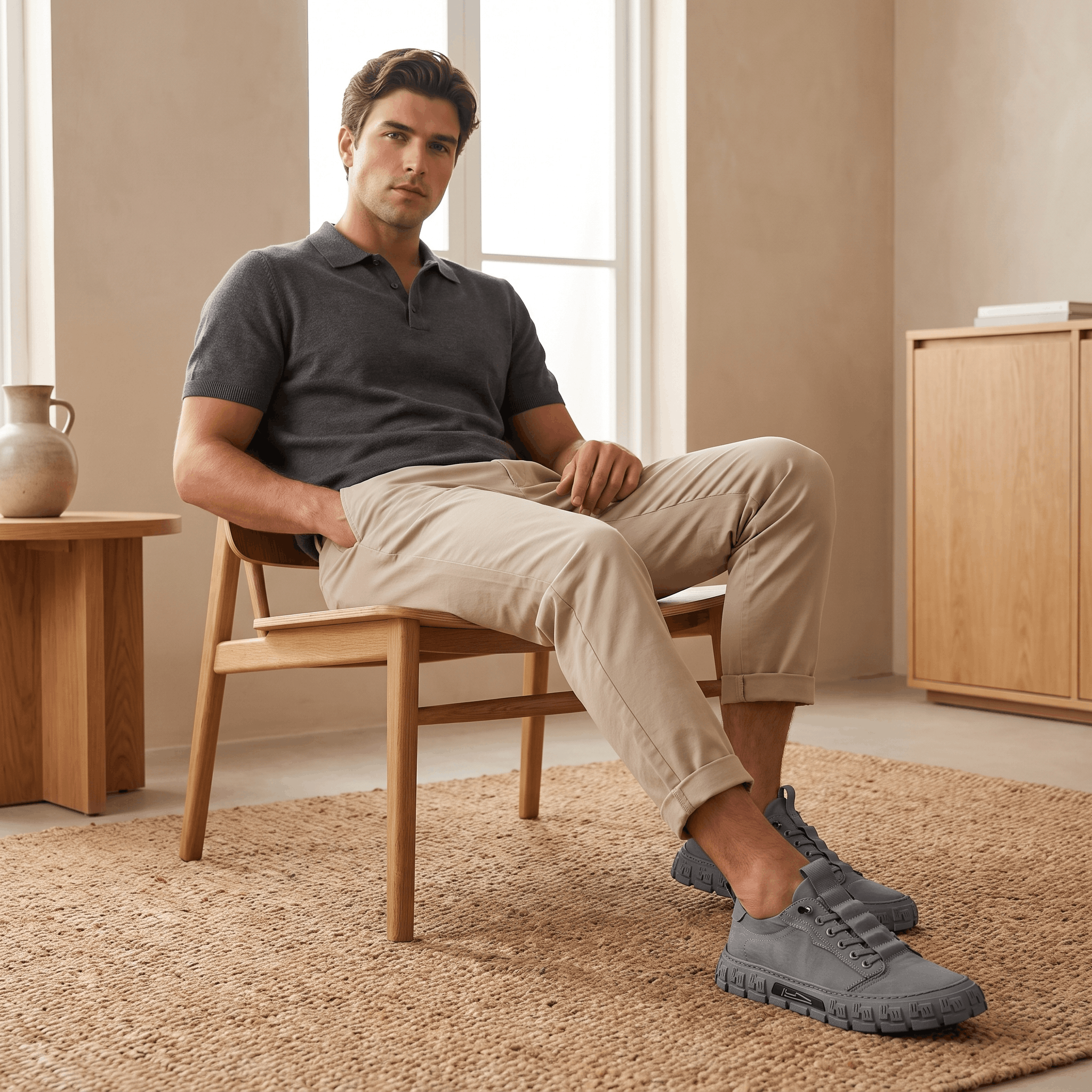 Vittorio Suede Canvas Sneakers – Cushioned Lace-Up Casual Trainers