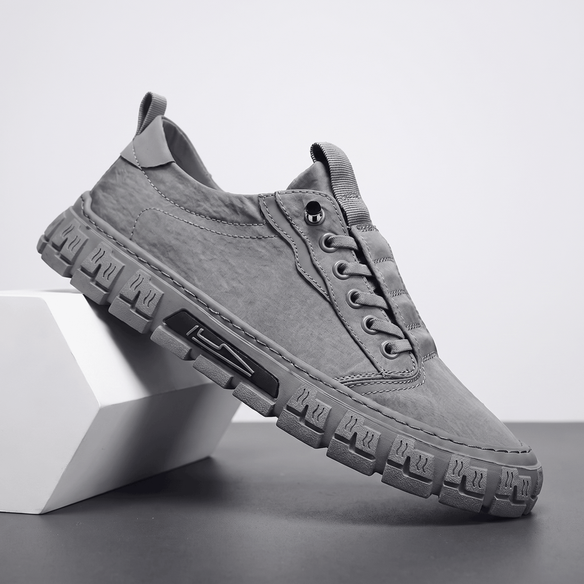 Vittorio Suede Canvas Sneakers – Cushioned Lace-Up Casual Trainers