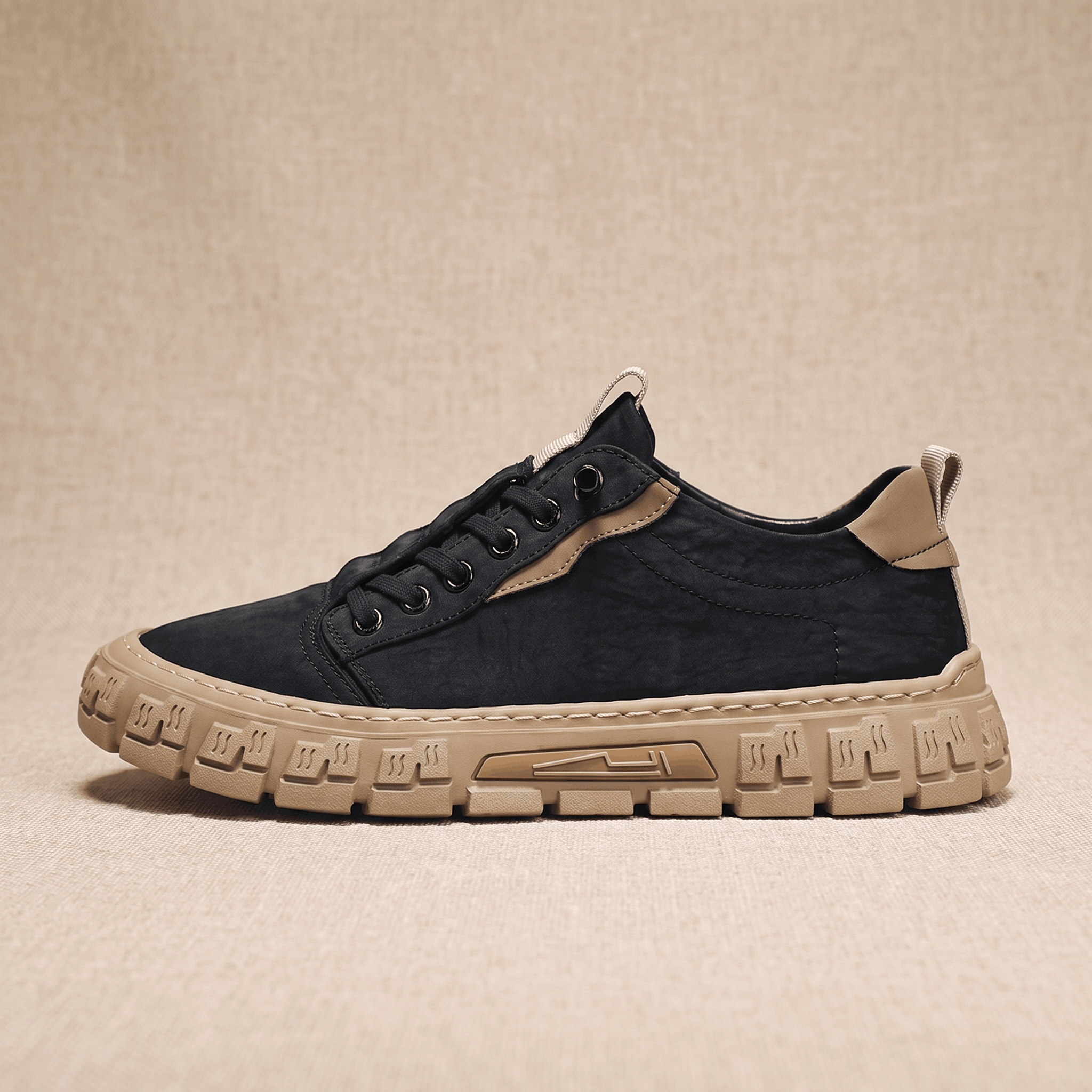 Vittorio Suede Canvas Sneakers – Cushioned Lace-Up Casual Trainers