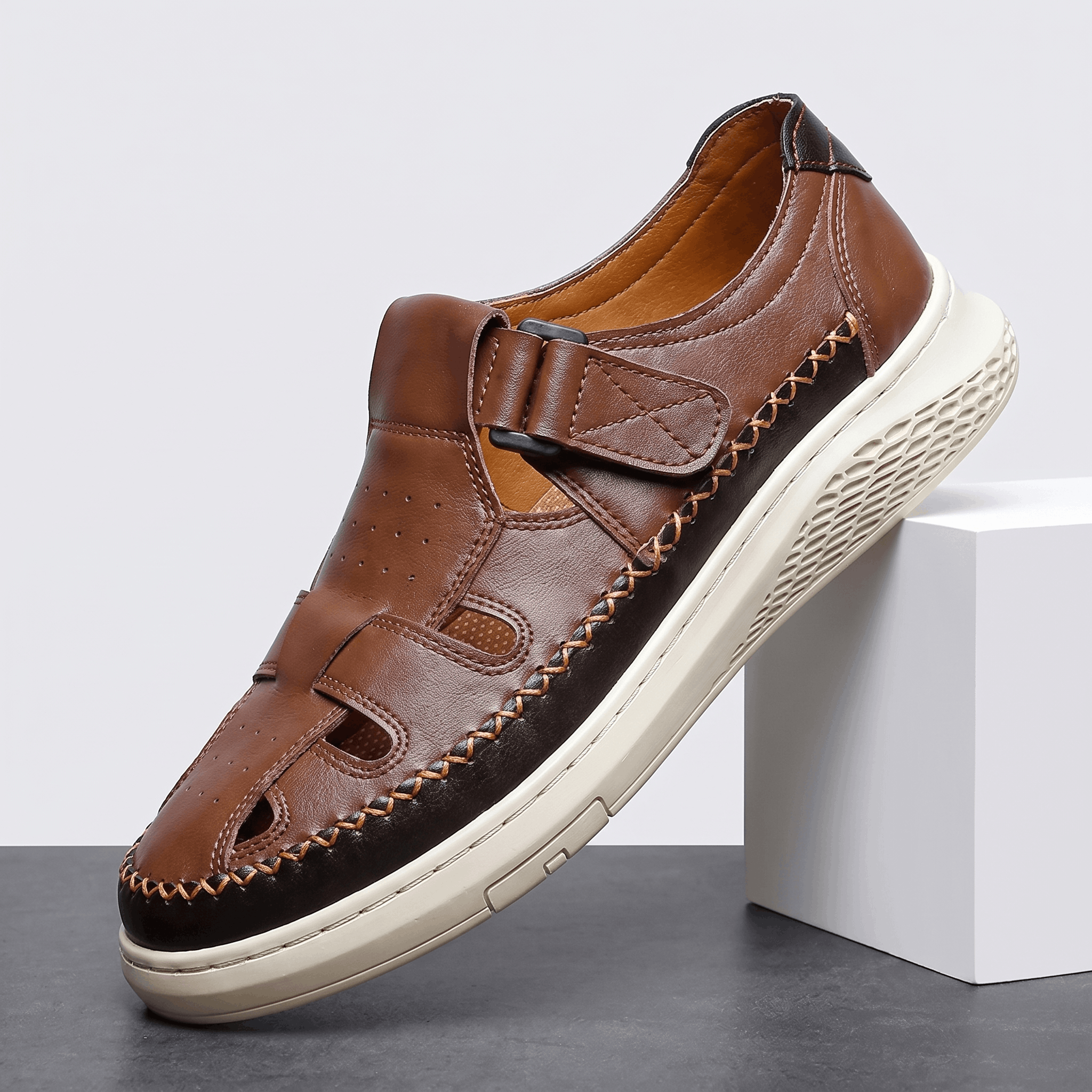 Tobias Leather Fisherman Sandals – Comfort Grip Sole