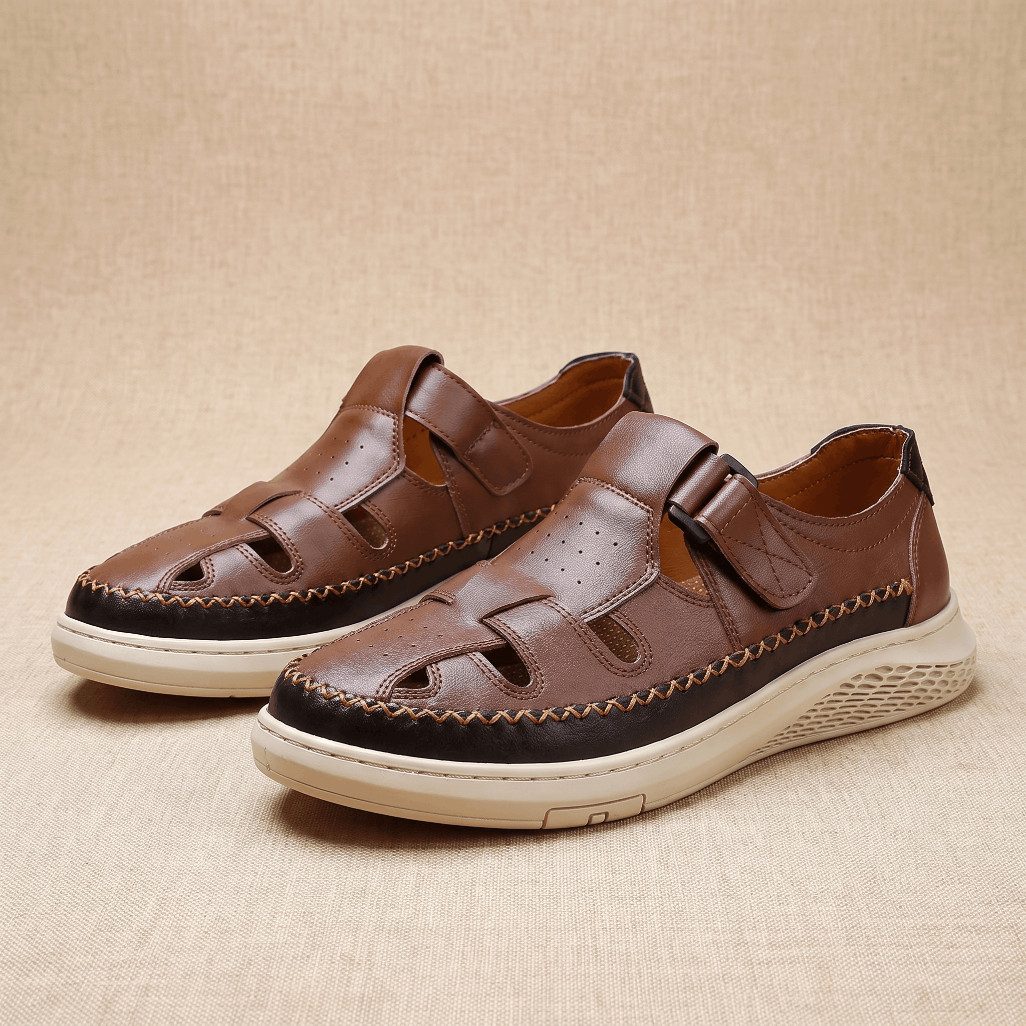 Tobias Leather Fisherman Sandals – Comfort Grip Sole