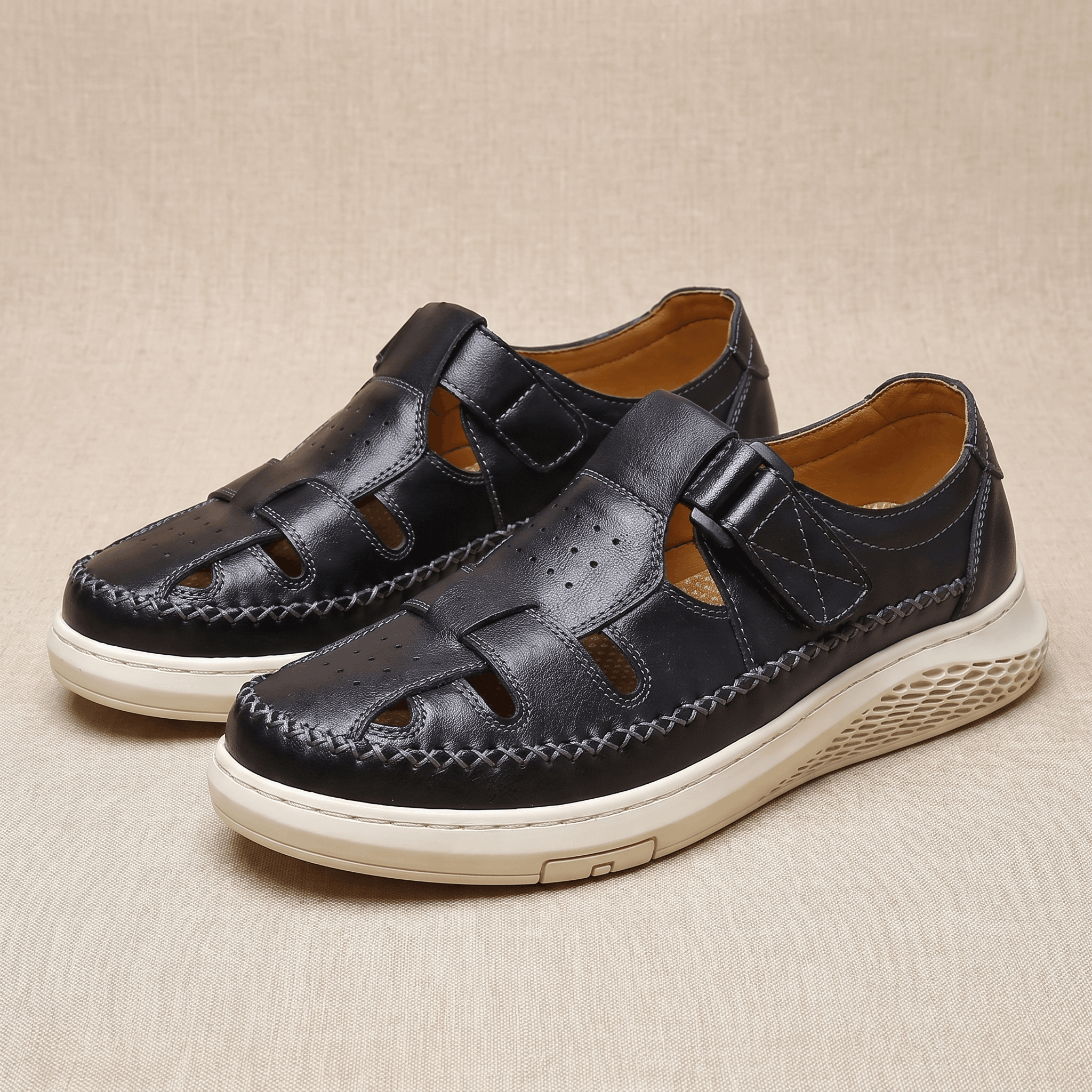 Tobias Leather Fisherman Sandals – Comfort Grip Sole