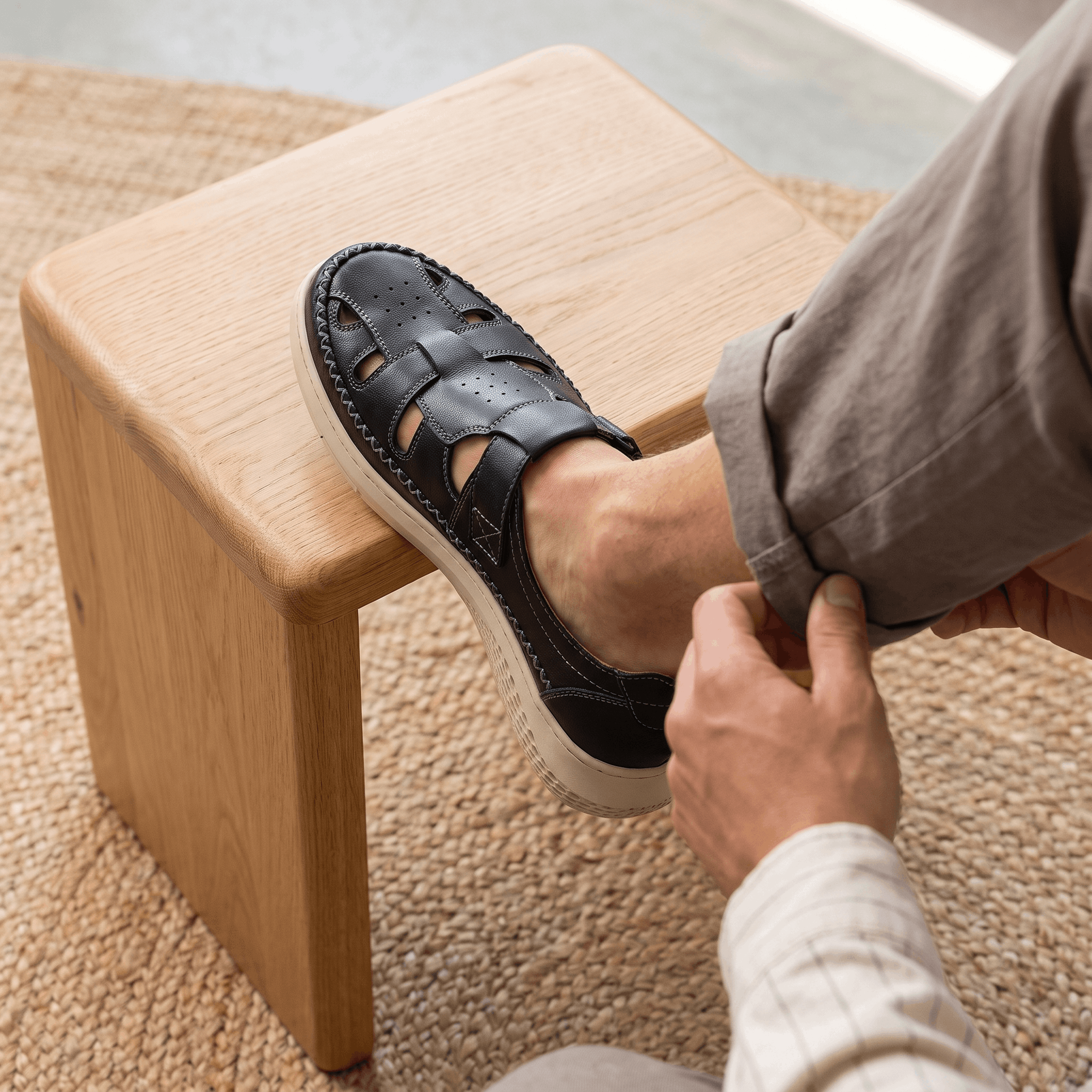Tobias Leather Fisherman Sandals – Comfort Grip Sole