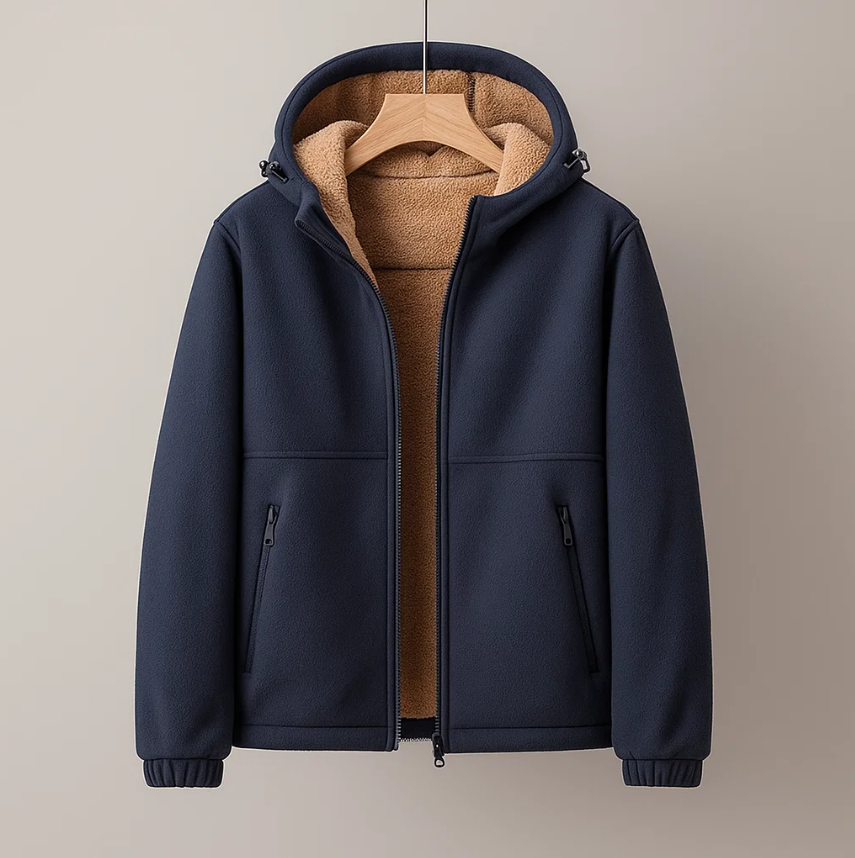 Reuben Men’s Zip Up Hoodie – Fleece-Lined Full Zip Jacket