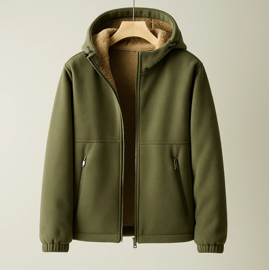 Reuben Men’s Zip Up Hoodie – Fleece-Lined Full Zip Jacket
