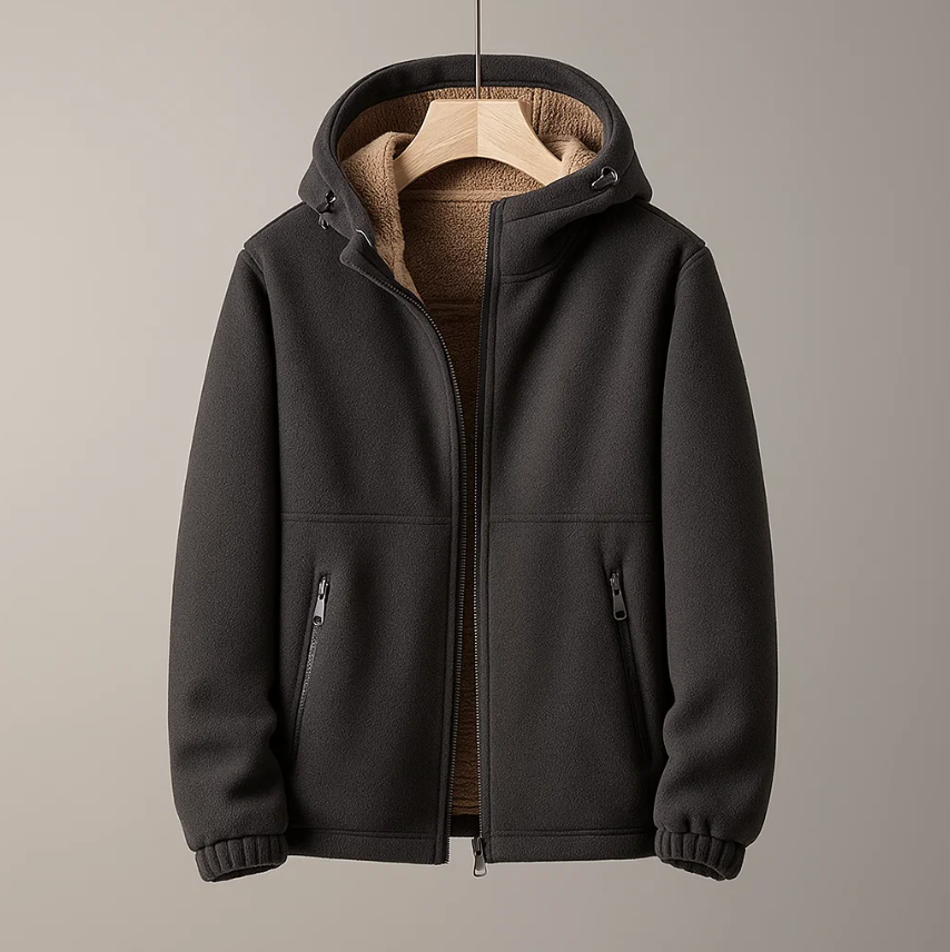 Reuben Men’s Zip Up Hoodie – Fleece-Lined Full Zip Jacket