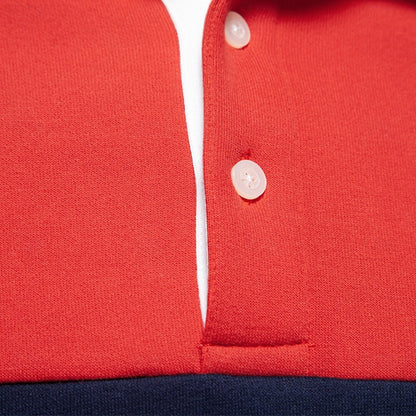 Patrick Men’s Polo Sweater – Cotton Knit Pullover with Colourblock Design