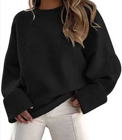 Livia Women's Knit Sweater – Plush Ribbed Knit Pullover