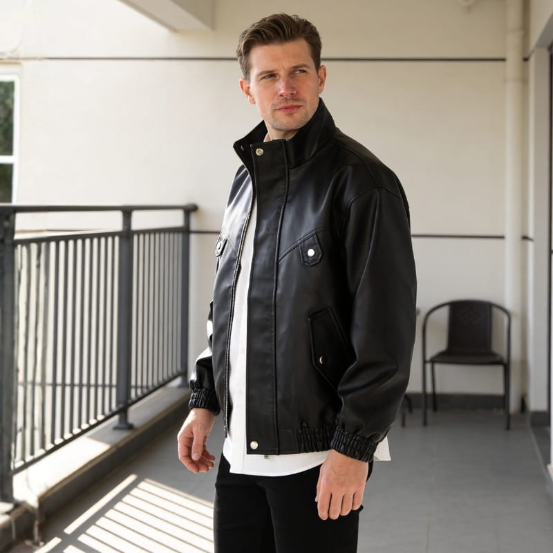 Renato Men’s Leather Bomber Jacket