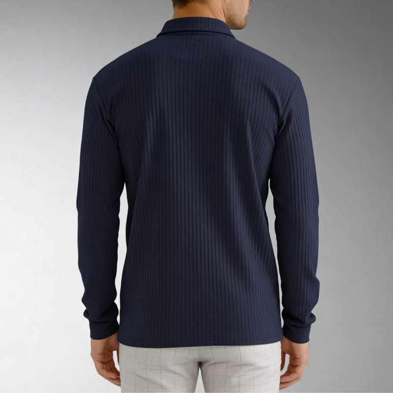 Rafael Men's Ribbed Long Sleeve Polo