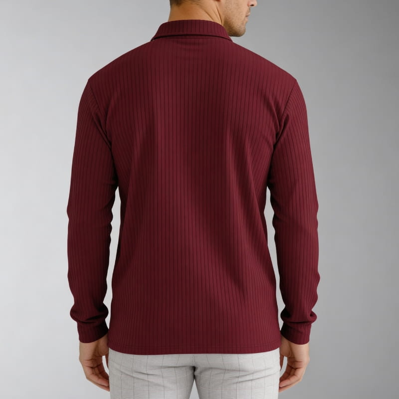 Rafael Men's Ribbed Long Sleeve Polo