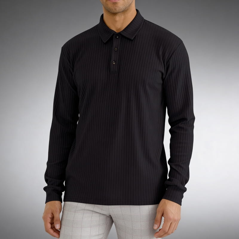 Rafael Men's Ribbed Long Sleeve Polo