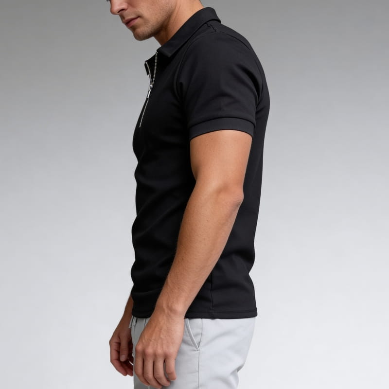 Luca Men's Slim Fit Half-Zip Polo Shirt