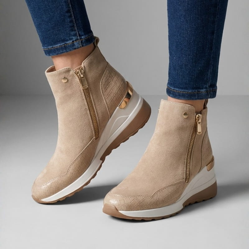 Loreen Women's Suede Wedge Sneaker Ankle Boots