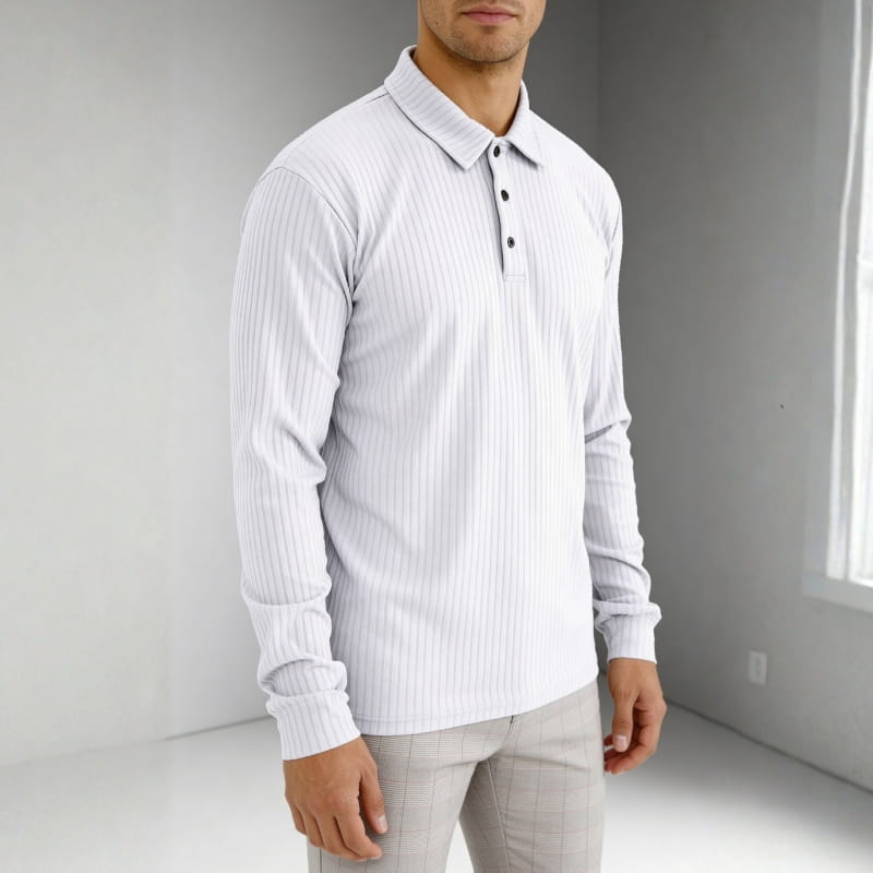 Rafael Men's Ribbed Long Sleeve Polo