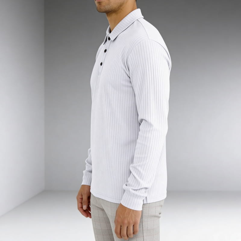 Rafael Men's Ribbed Long Sleeve Polo