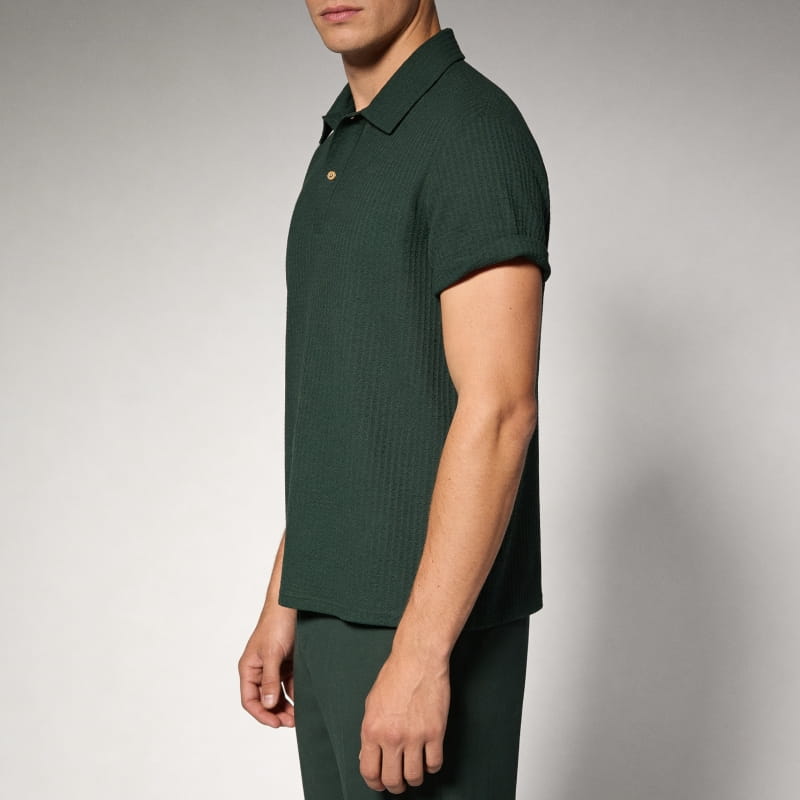 Dante Men's Waffle Knit Polo Shirt