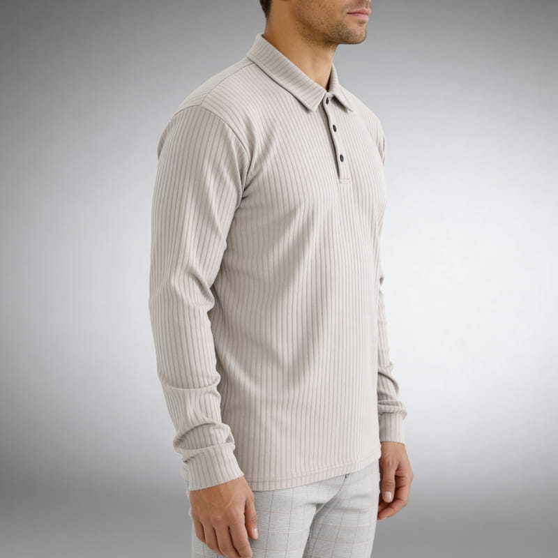 Rafael Men's Ribbed Long Sleeve Polo
