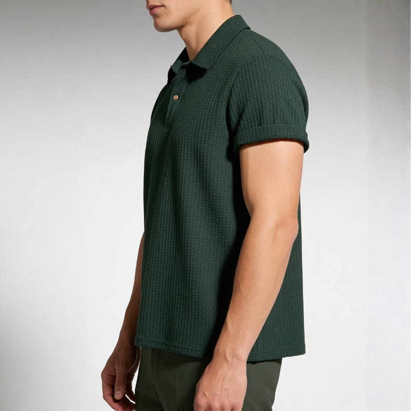 Dante Men's Waffle Knit Polo Shirt