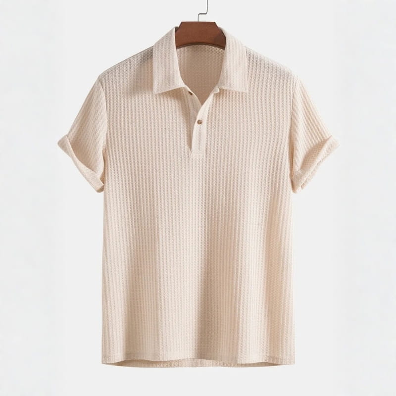Dante Men's Waffle Knit Polo Shirt