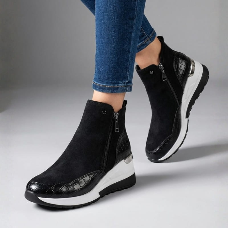 Loreen Women's Suede Wedge Sneaker Ankle Boots