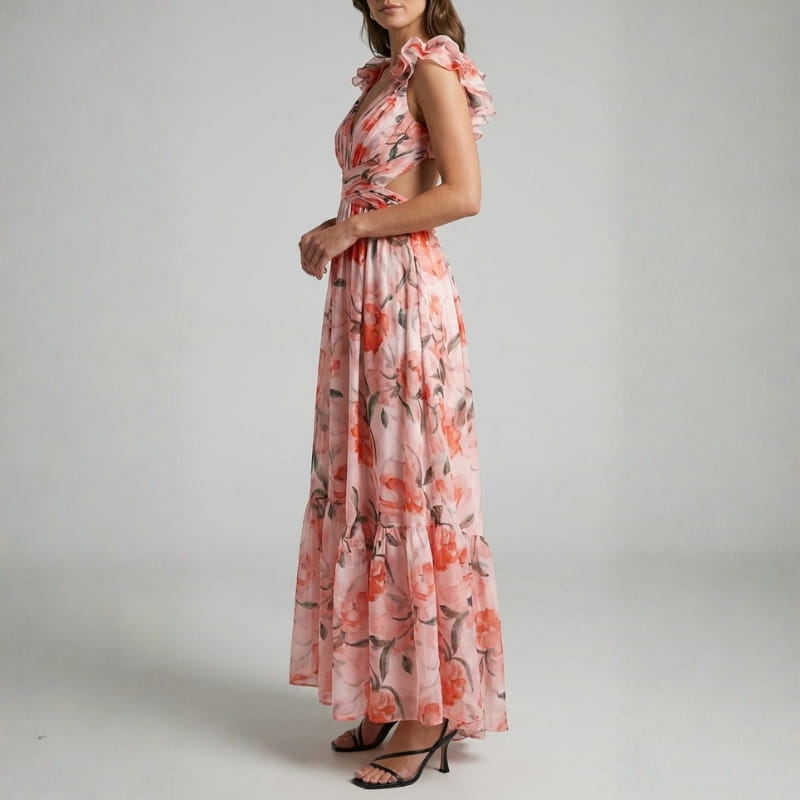 Joana Backless Floral Maxi Dress – Lightweight Airy Summer Silhouette