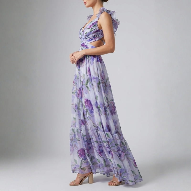 Joana Backless Floral Maxi Dress – Lightweight Airy Summer Silhouette