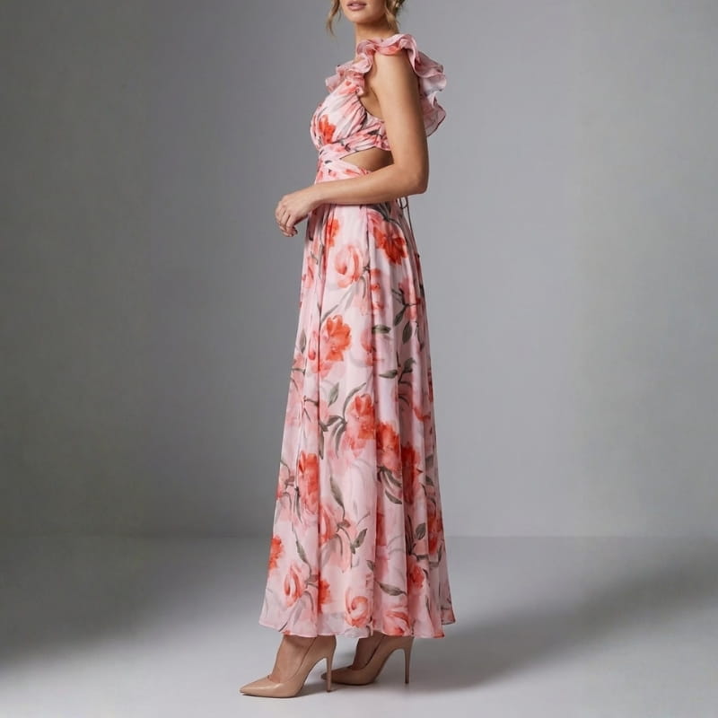 Joana Backless Floral Maxi Dress – Lightweight Airy Summer Silhouette