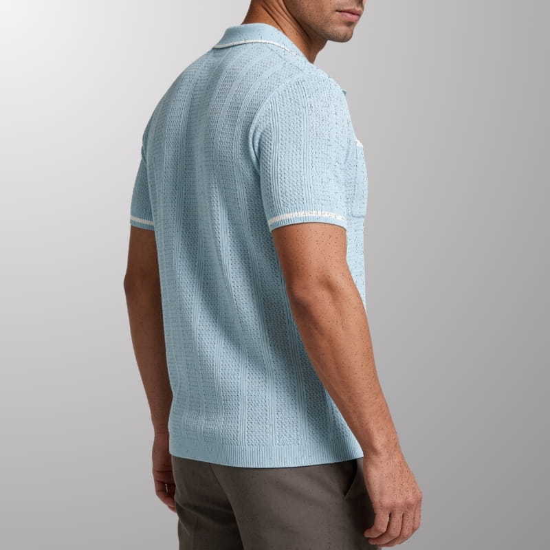 Marino Men's Textured Knit Polo Shirt