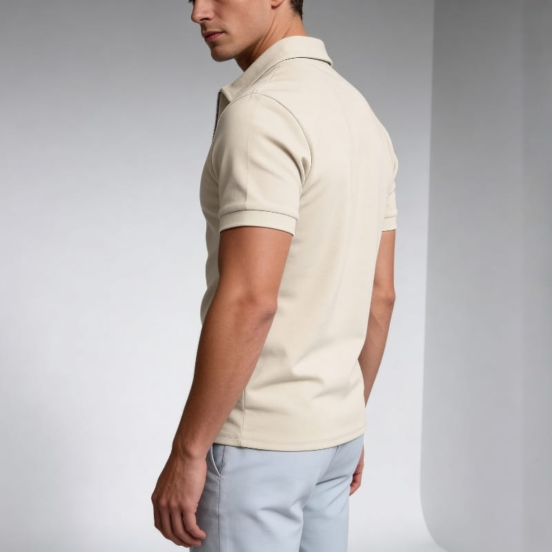 Luca Men's Slim Fit Half-Zip Polo Shirt
