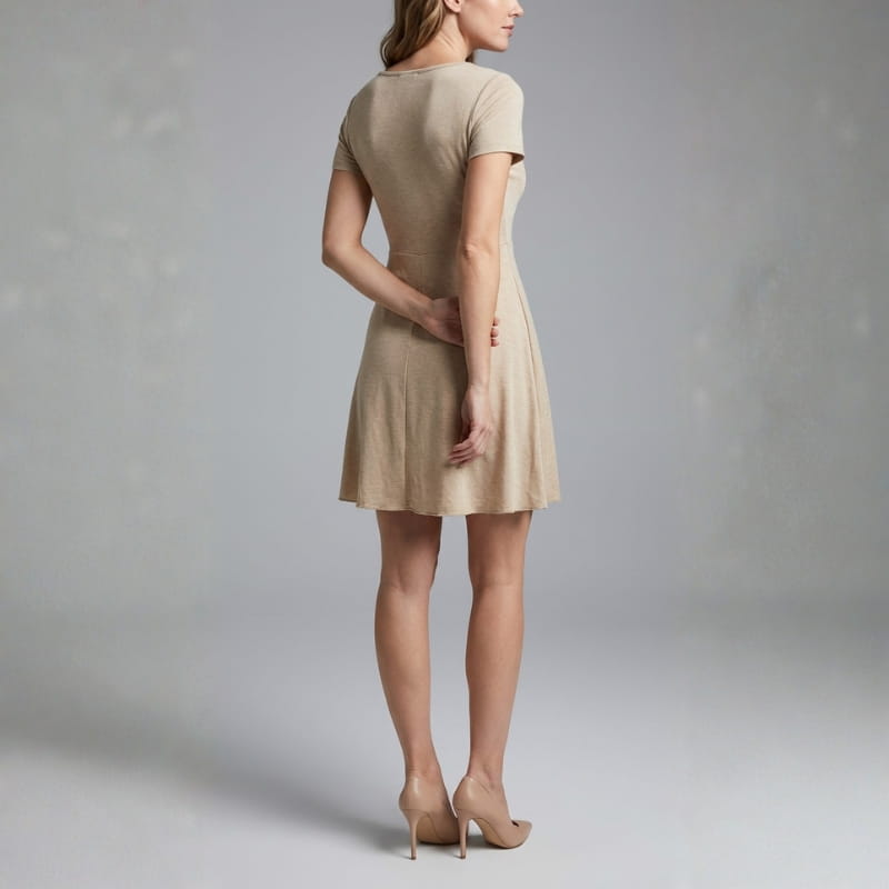Isabella V-Neck Mini Dress – Tie Front Flattering A-Line Silhouette