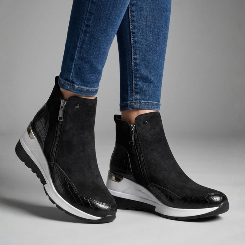 Loreen Women's Suede Wedge Sneaker Ankle Boots