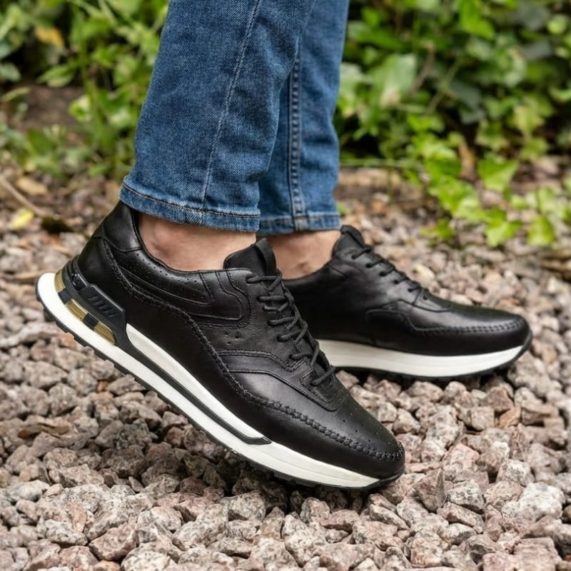 Alessandro Vieri Genuine Leather Oxford Sneakers – Smart Casual Comfort Shoes